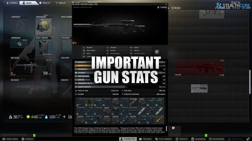 how to mod your gun in Tarkov - gun stats