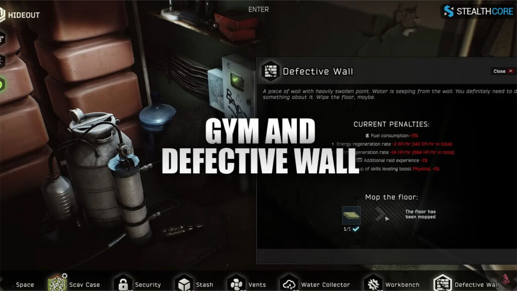 EFT hideout guide: Gym and Defective Wall