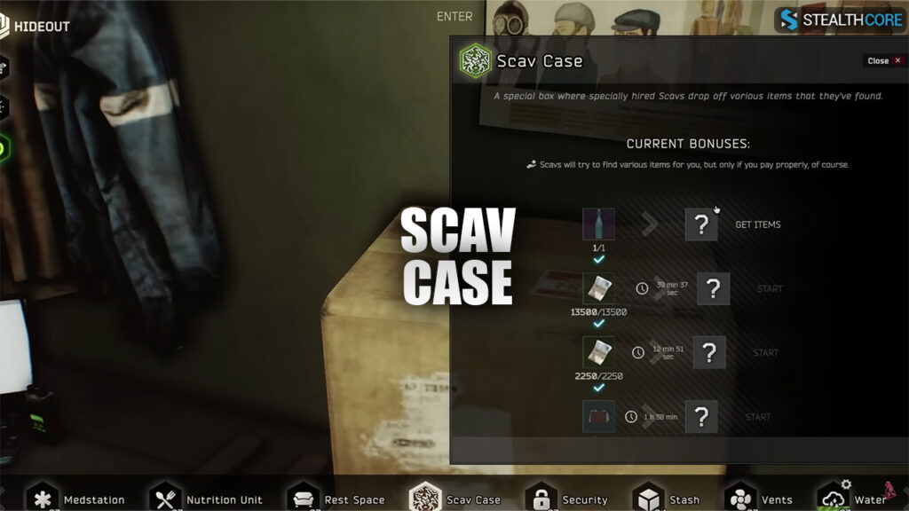 eft hideout guide: scav case