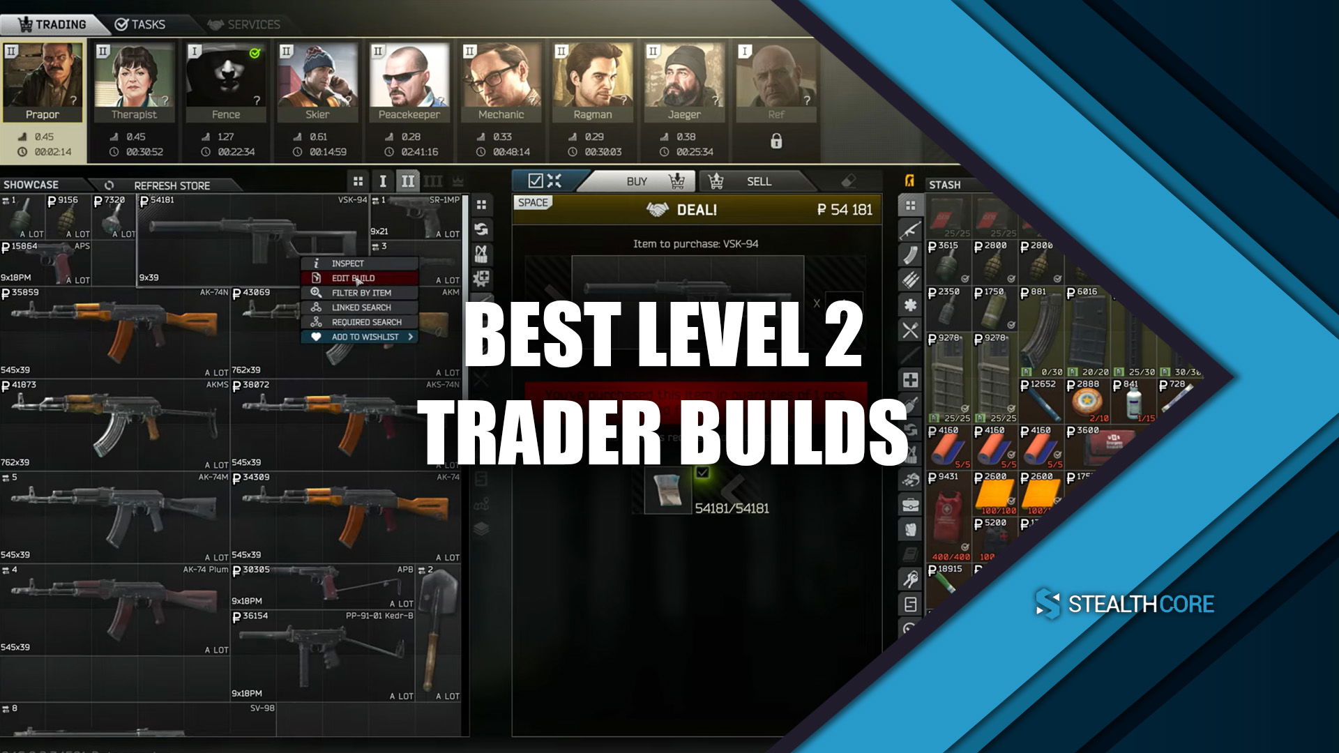 level 2 trader builds in tarkov