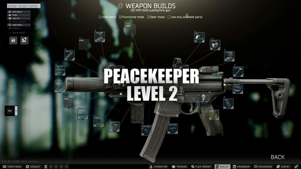Peacekeeper Level 2 Builds