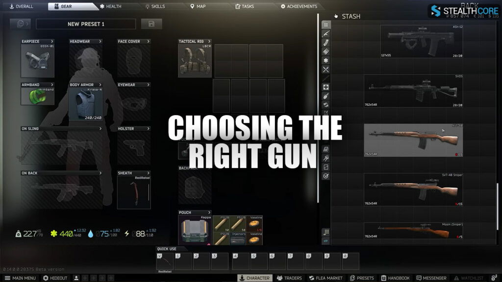 choosing the right gun for killa