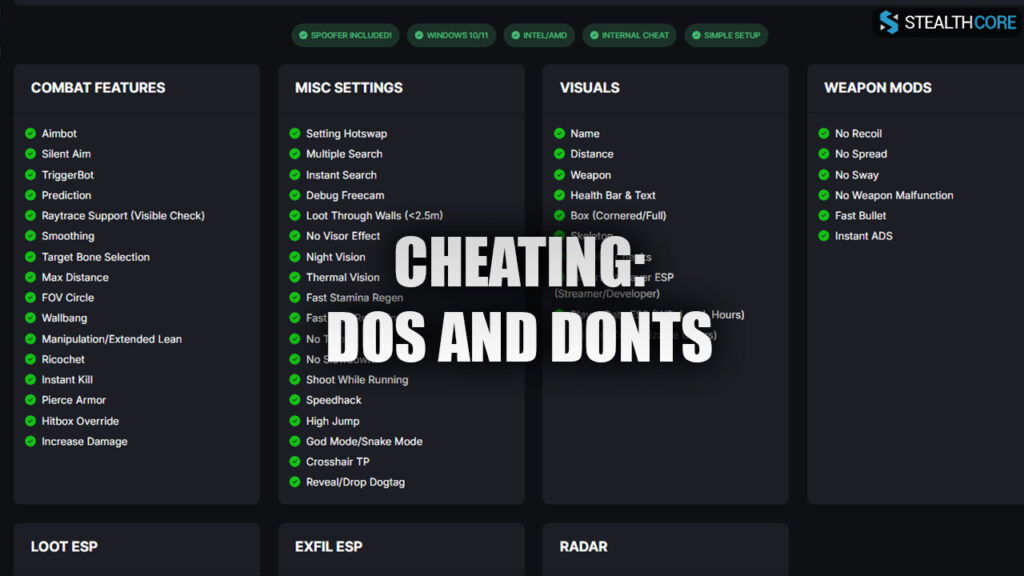 cheating dos and donts