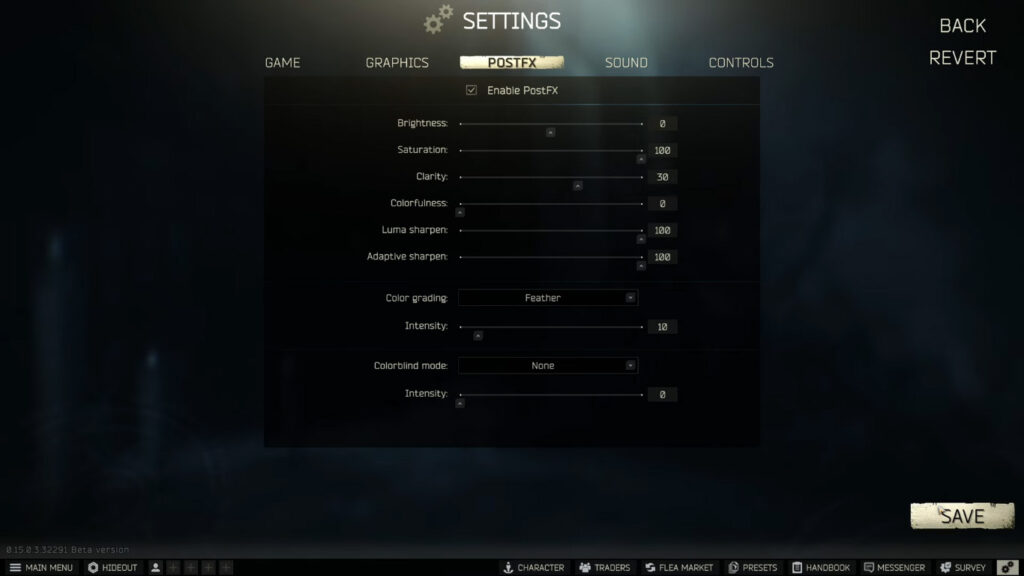 postfx settings