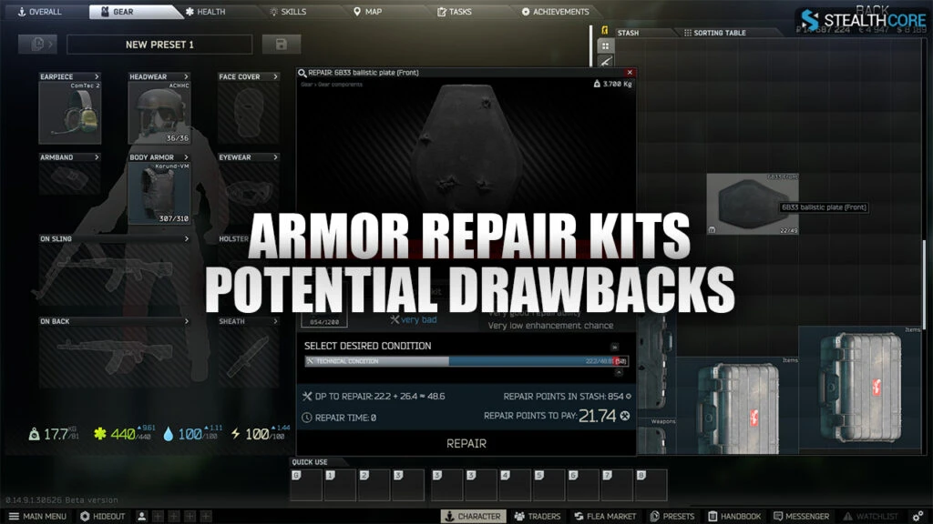 armor repair kits potential drawbacks