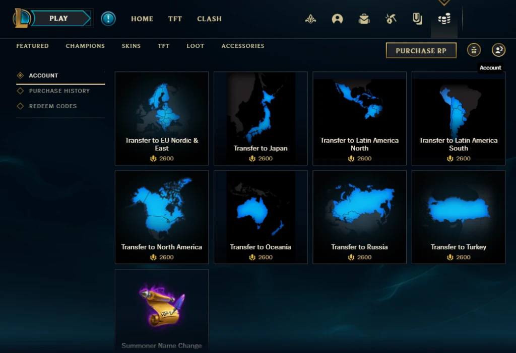 lol buy region change