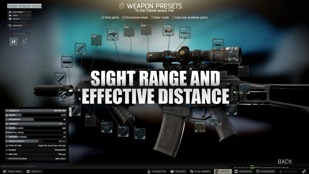 sight range and effective distance
