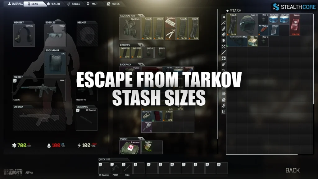 stash sizes
